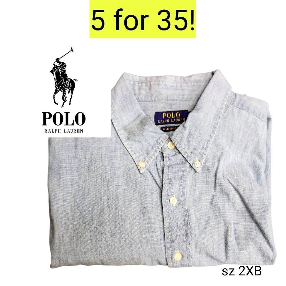 Polo Ralph Lauren Light Blue Short Sleeve Shirt Clearance SALE 5 for 35